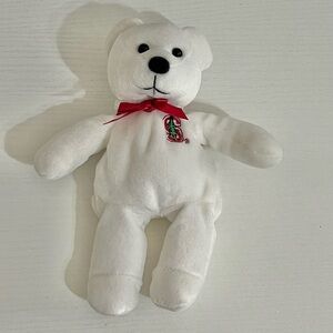 Standford University Booster White Beanie Bear Stuffed Plush Animal Toy